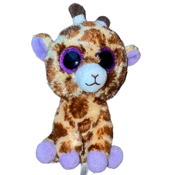 TY Beanie Boos Collection | Safari the Giraffe | Brown, Tan & Purple | 8" Plush - Picture 1 of 3